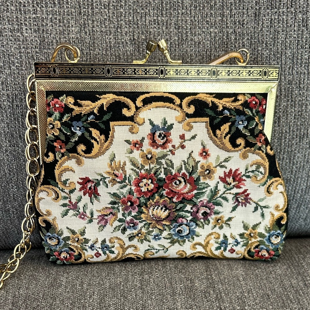 Vintage-style kisslock purse with updated strap